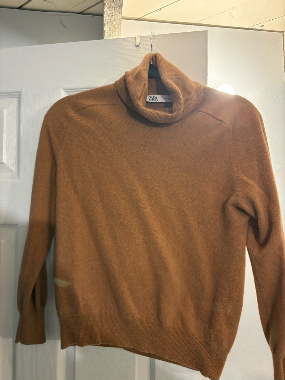 Zara Women's Camel Brown Turtleneck Sweater